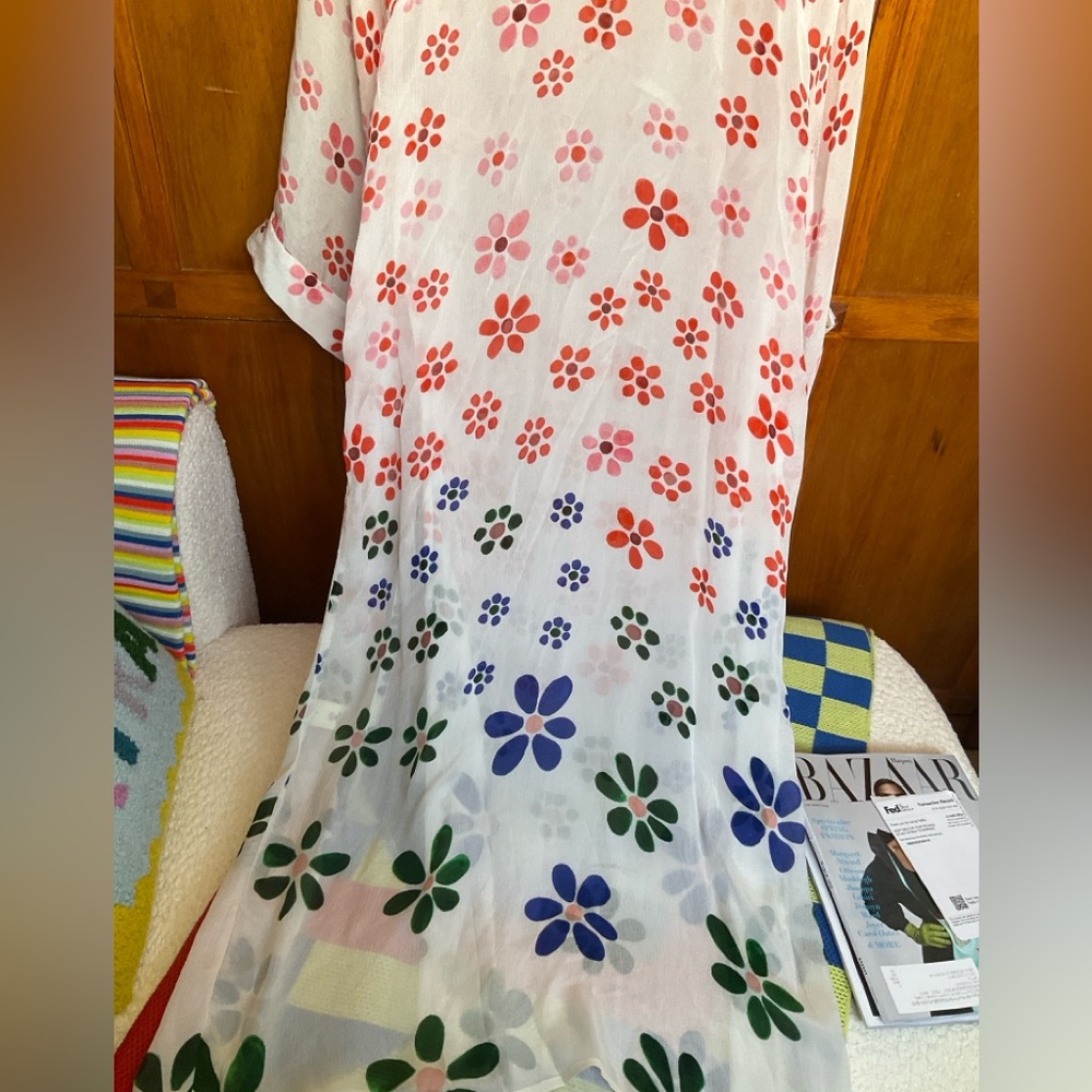 Jen's Pirate NWT. Booty Multicolor Floral Maxi Dress. Viscose Chiffon. Medium. - Picture 7 of 10